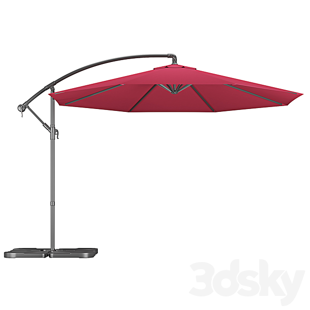 Outdoor Octagonal Parasol 3DS Max Model - thumbnail 4