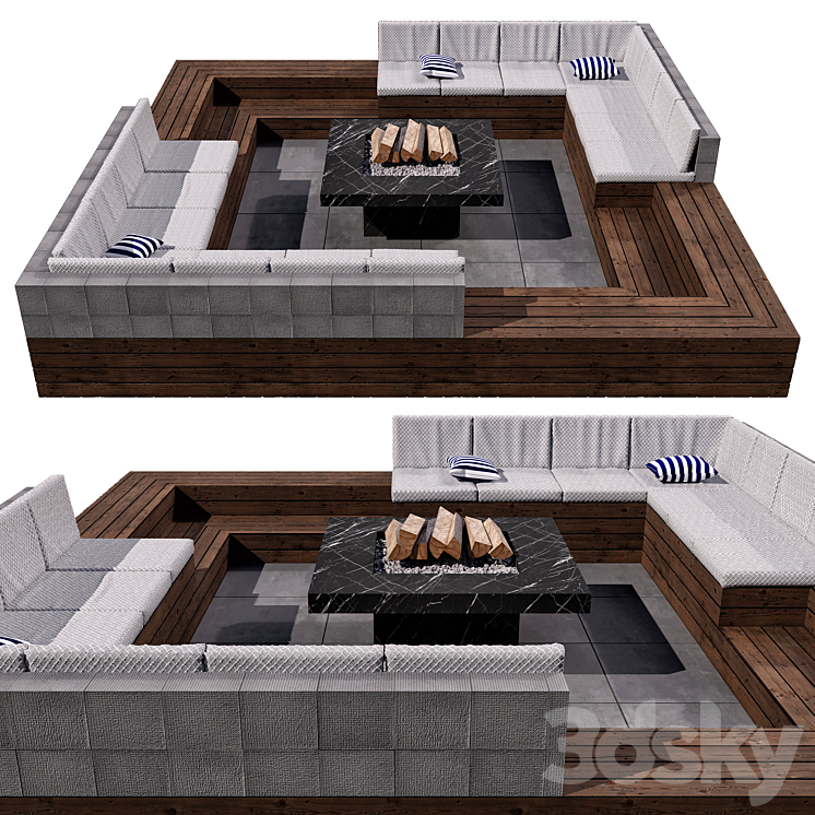 OUTDOOR  SITTING AREA NO2 3DS Max - thumbnail 1