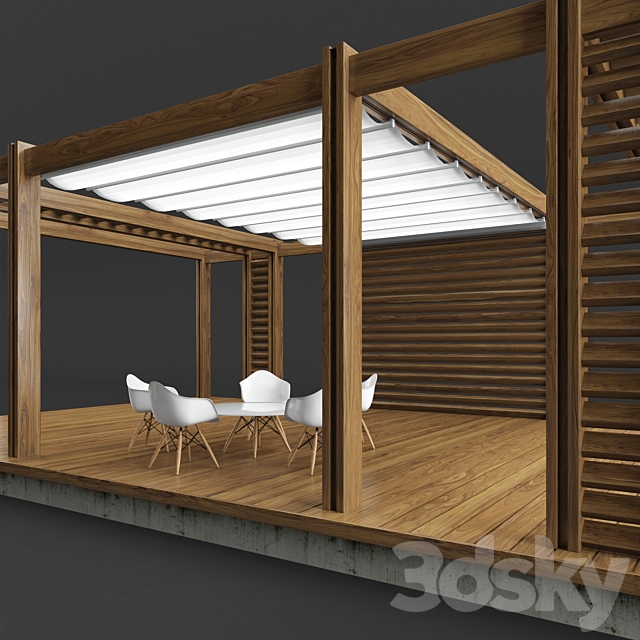 pergola _ outdoor living space 01_corradi 3DS Max Model - thumbnail 2