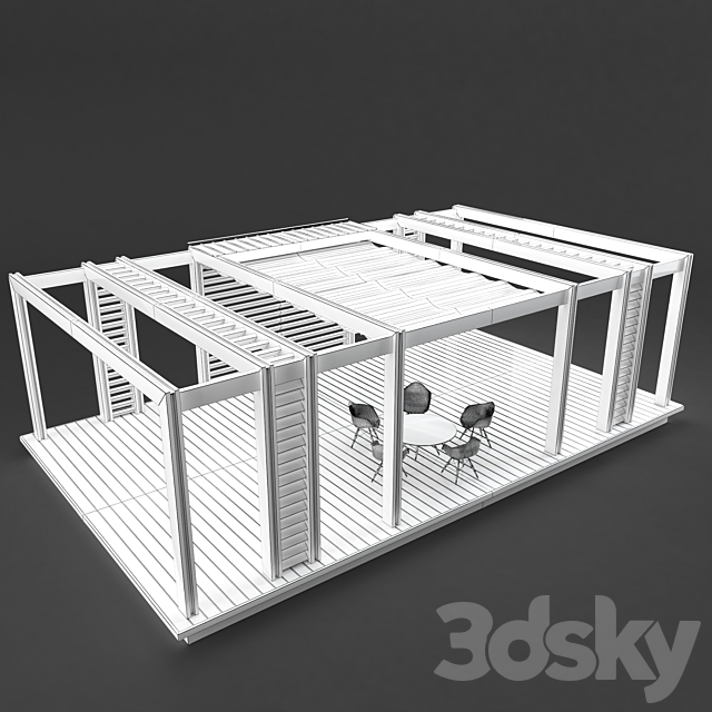 pergola _ outdoor living space 01_corradi 3DS Max Model - thumbnail 3