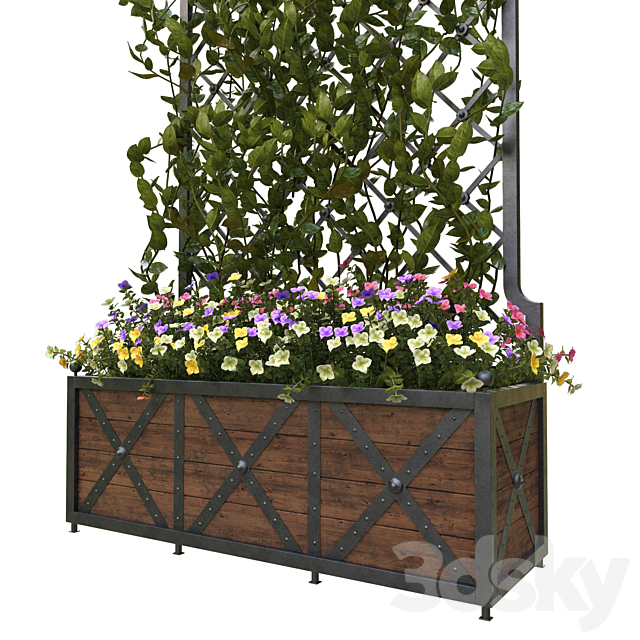 Pergola with flowers 3DS Max Model - thumbnail 2