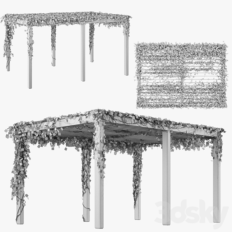 Pergola with Ivy v2 3DS Max - thumbnail 2