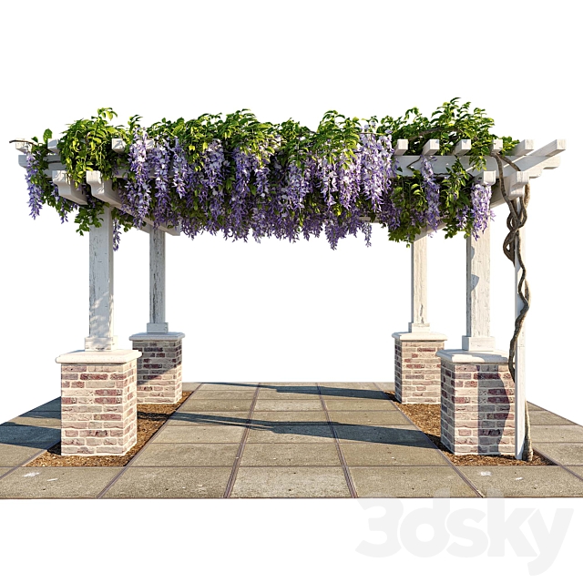 Pergola with Wisteria (Pergola with Wisteria) 3DS Max Model - thumbnail 2