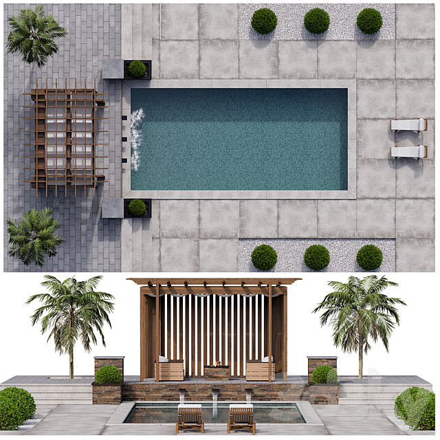 Pool 18 3DS Max Model - thumbnail 2