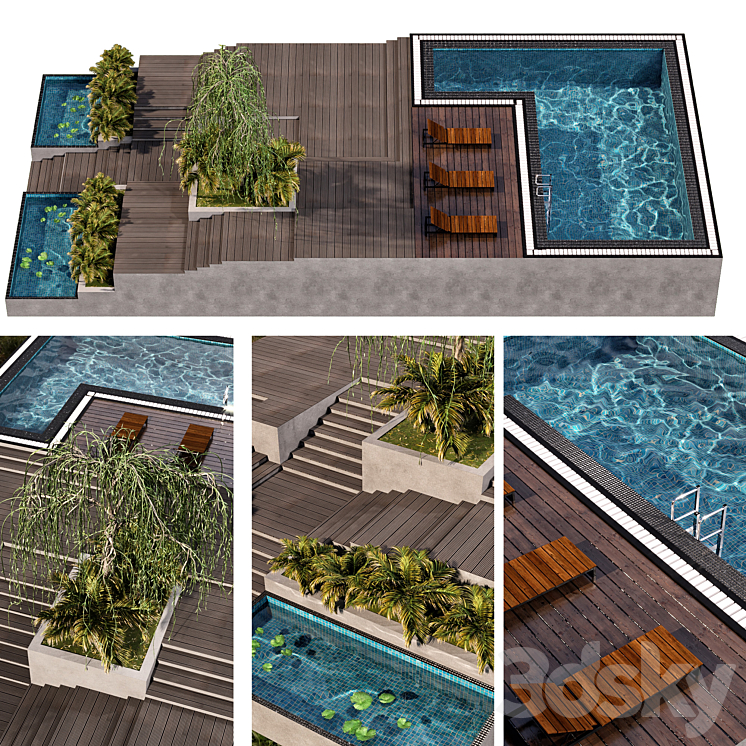 POOL NO30 & LANDSCAPE 3DS Max - thumbnail 1