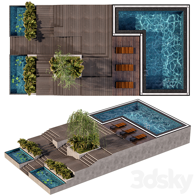 POOL NO30 & LANDSCAPE 3DS Max - thumbnail 2