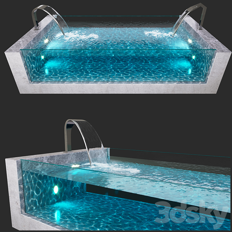 Pool waterfalls: Aquaviva Victoria Aquaviva Gusak 3DS Max - thumbnail 2