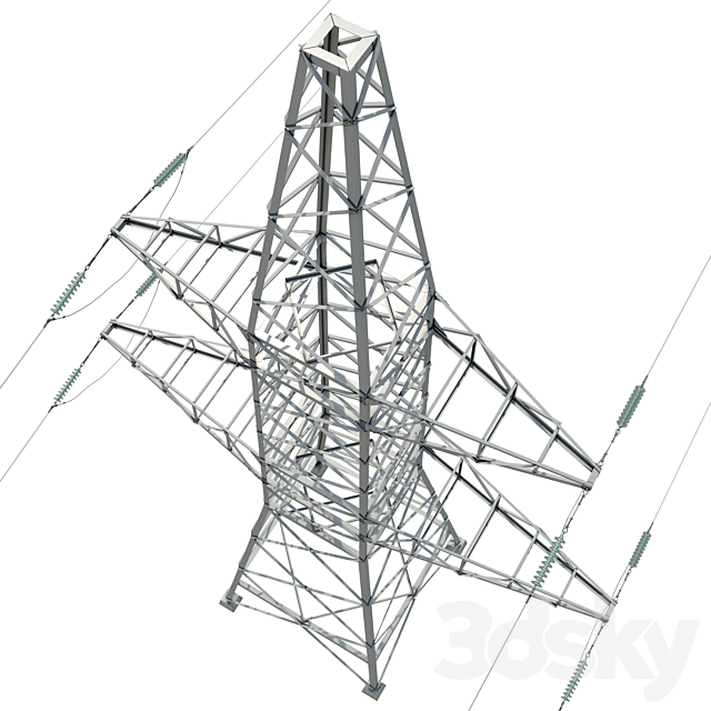 Power line tower 3DS Max Model - thumbnail 3