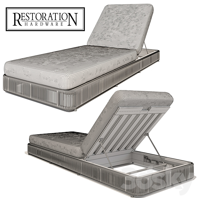 Restoration Hardware Havana Chaise 3DS Max Model - thumbnail 3