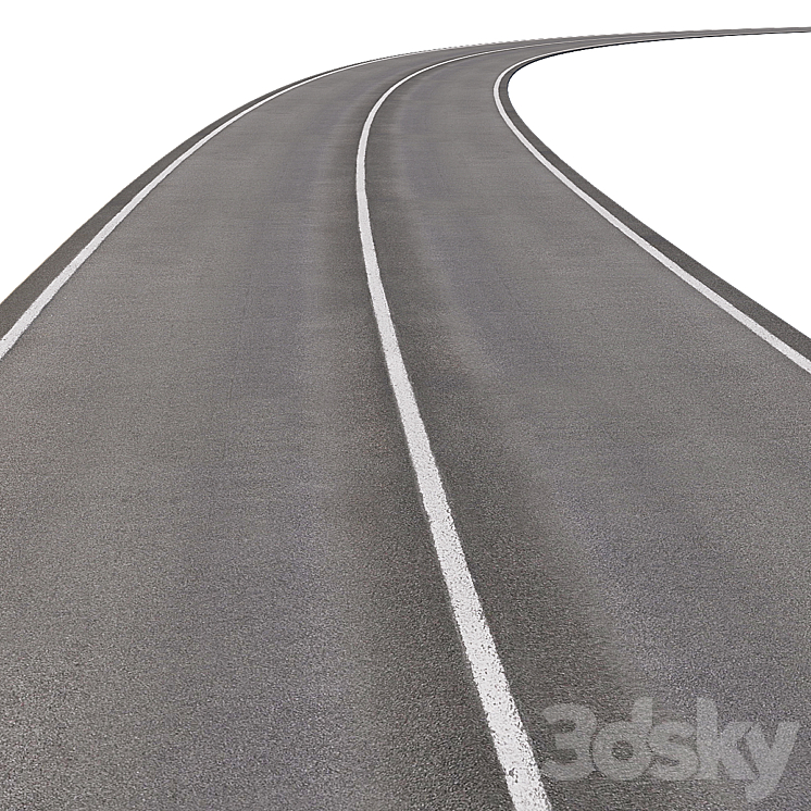 Road with markings 3DS Max - thumbnail 2