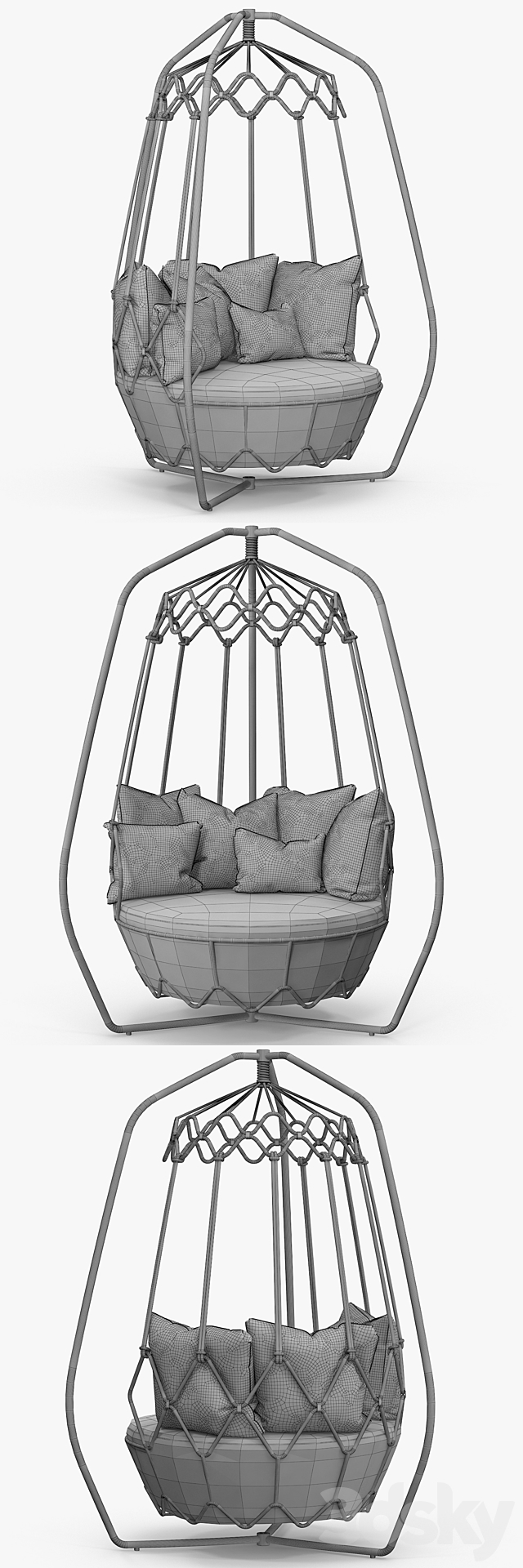 Roberti Rattan – Gravity swing sofa 3DS Max Model - thumbnail 3