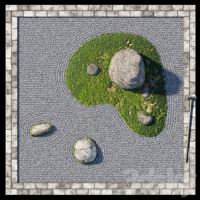 Rock garden 2 3DS Max Model - thumbnail 2