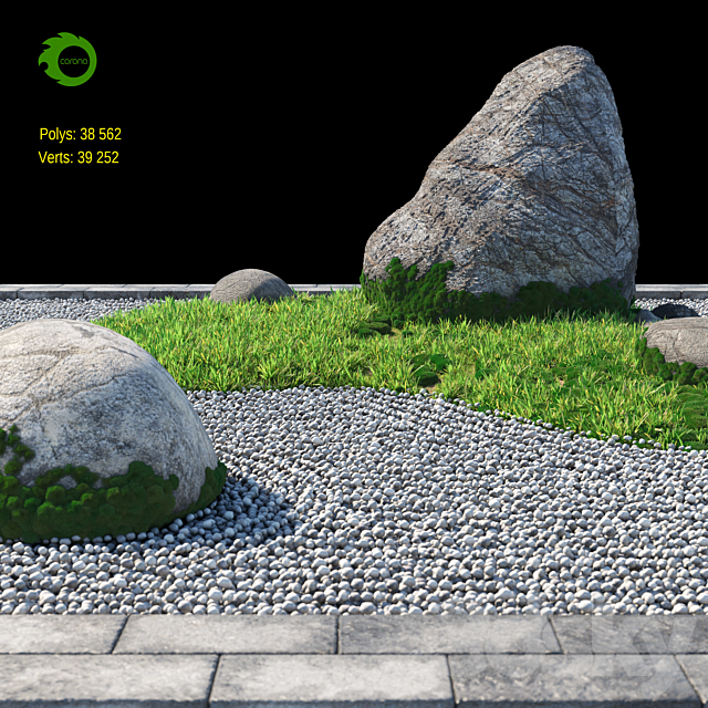 Rock garden 2 3DS Max Model - thumbnail 3