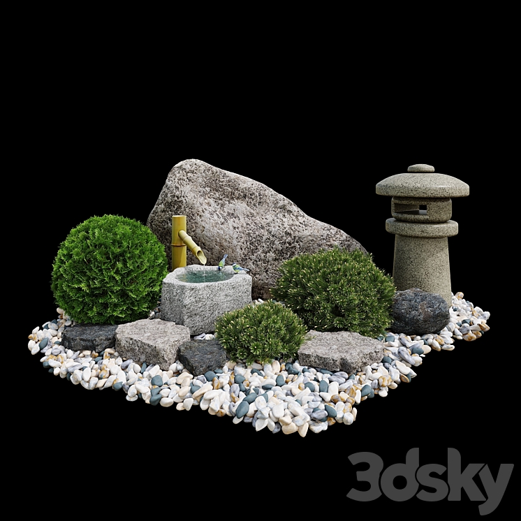 Rock garden. Tsukubai \/ Rock garden. Tsukubai 3DS Max - thumbnail 2