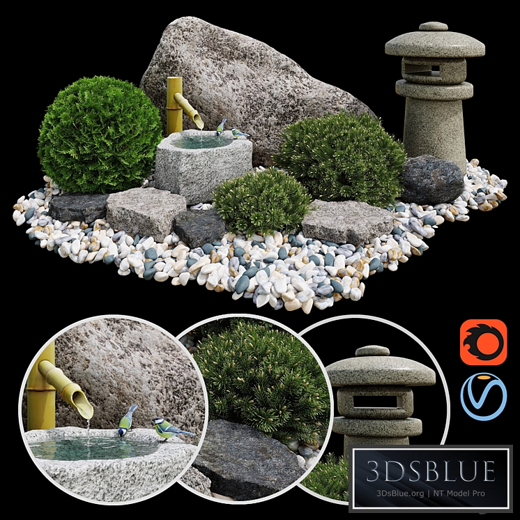 Rock garden. Tsukubai \/ Rock garden. Tsukubai 3DS Max - thumbnail 3