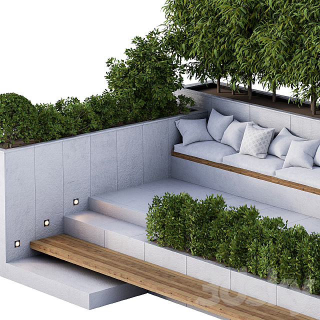 Roof Garden and Landscape Furniture 03 3DS Max Model - thumbnail 3