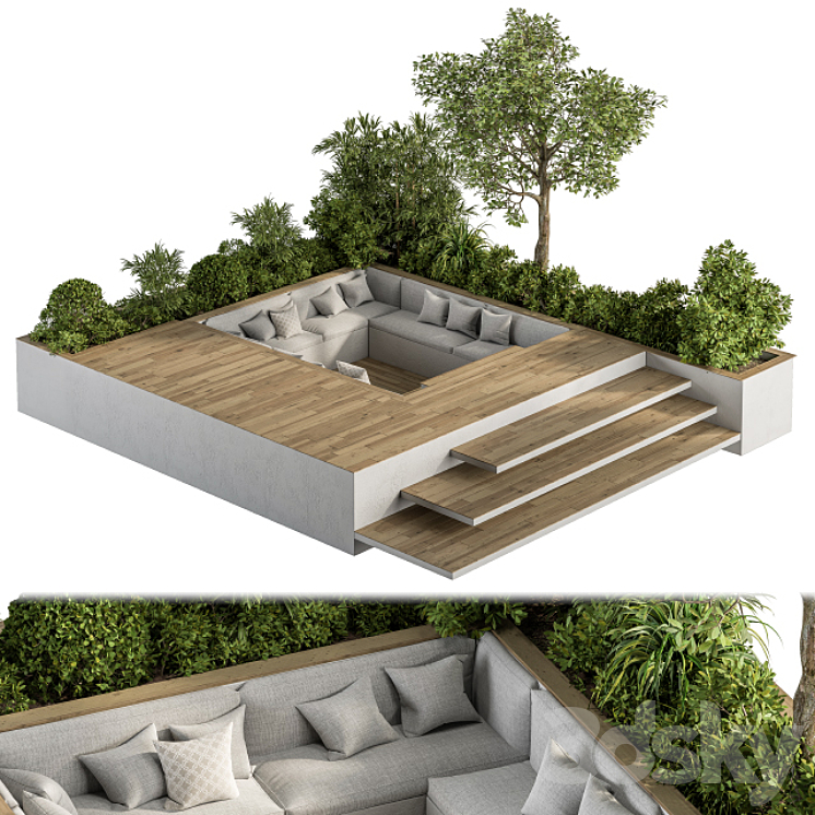 Roof Garden and Landscape Furniture – Set 37 3DS Max - thumbnail 1