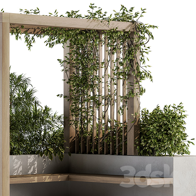 Roof Garden and Landscape Furniture with Pergola 04 3DS Max Model - thumbnail 4