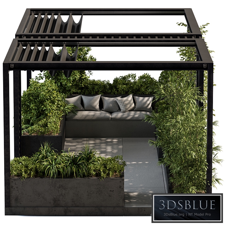 Roof Garden and Landscape Furniture with Pergola – Set 38 3DS Max - thumbnail 3