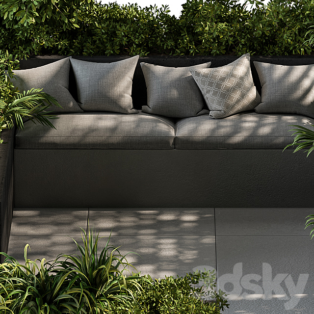 Roof Garden and Landscape Furniture with Pergola – Set 38 3DS Max Model - thumbnail 3