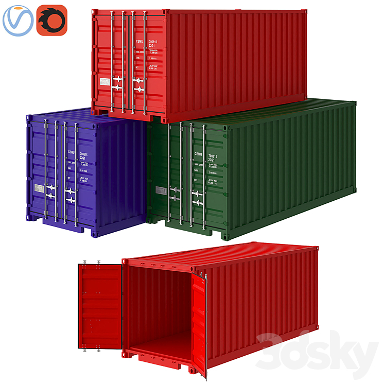 Shipping container 3DS Max - thumbnail 1