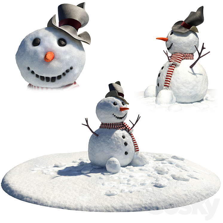 Snowman 3DS Max - thumbnail 1