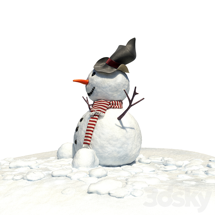 Snowman 3DS Max - thumbnail 2