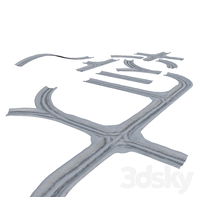 Snowy road 3DS Max Model - thumbnail 2