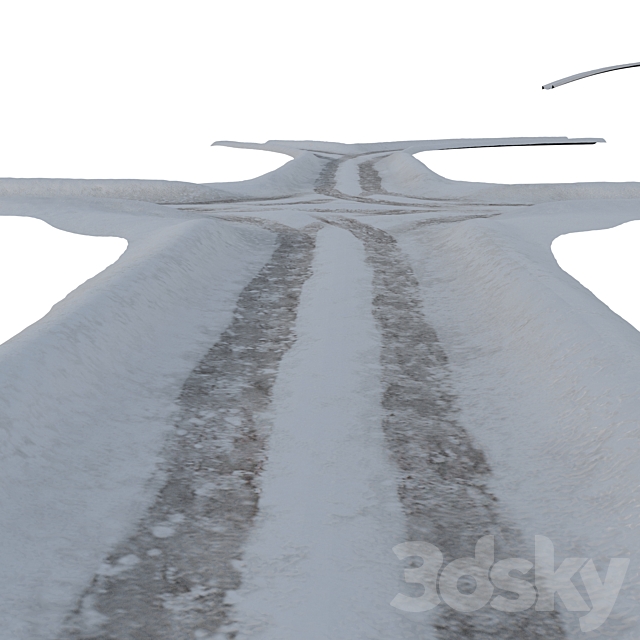 Snowy road 3DS Max Model - thumbnail 4