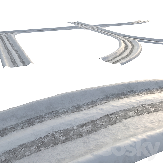 Snowy road 3DS Max Model - thumbnail 5