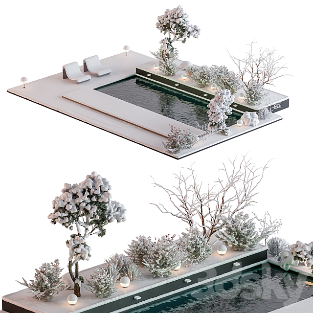 Snowy Scene with Pool – Set 76 3DS Max Model - thumbnail 2