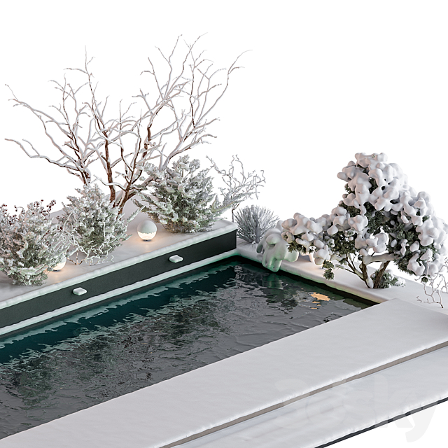 Snowy Scene with Pool – Set 76 3DS Max Model - thumbnail 3