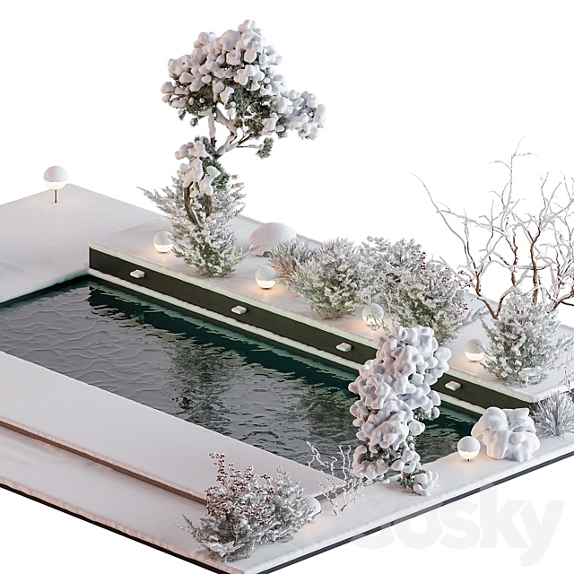 Snowy Scene with Pool – Set 76 3DS Max Model - thumbnail 5