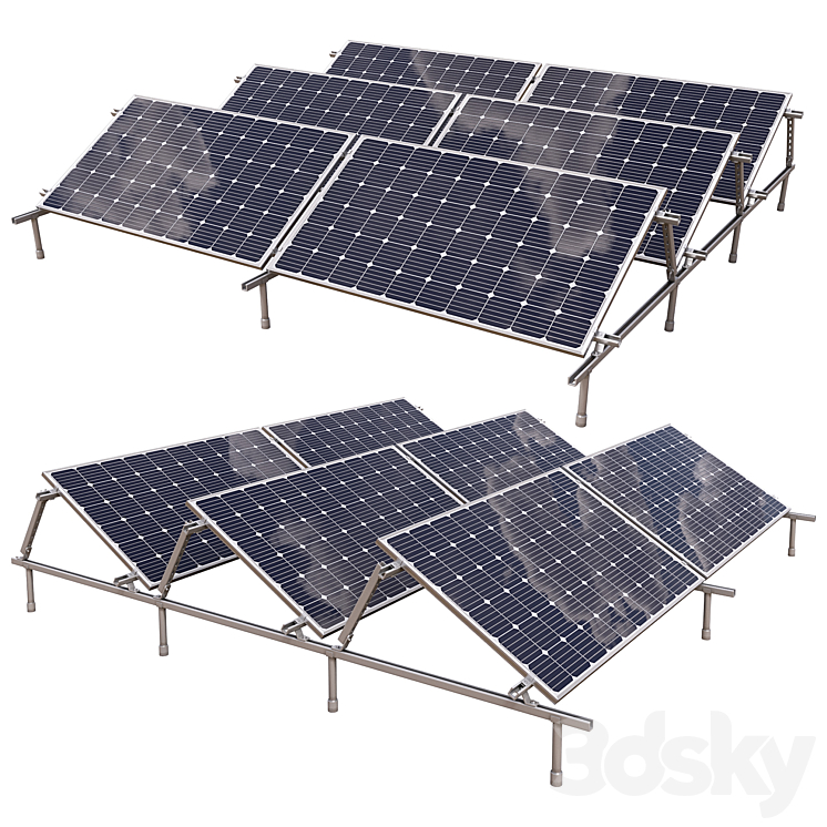 solar panel power plant 3DS Max - thumbnail 1