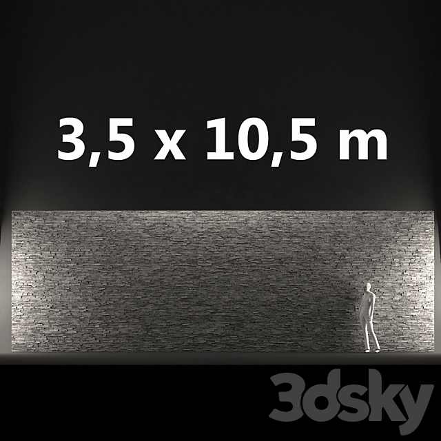 Stone Wall 35×105 m 3DS Max Model - thumbnail 2