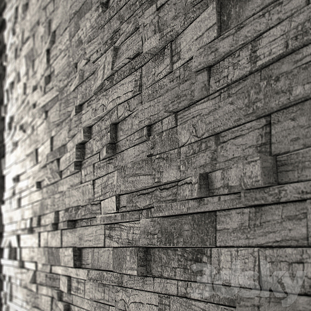 Stone Wall 35×105 m 3DS Max Model - thumbnail 3