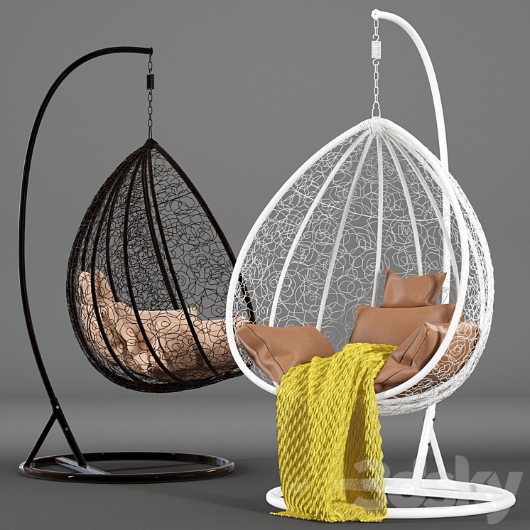 Suspended swing chair Fresco Maxi 3DS Max - thumbnail 1