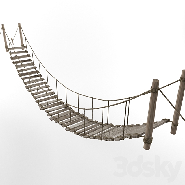 Suspension bridge 3DS Max Model - thumbnail 2