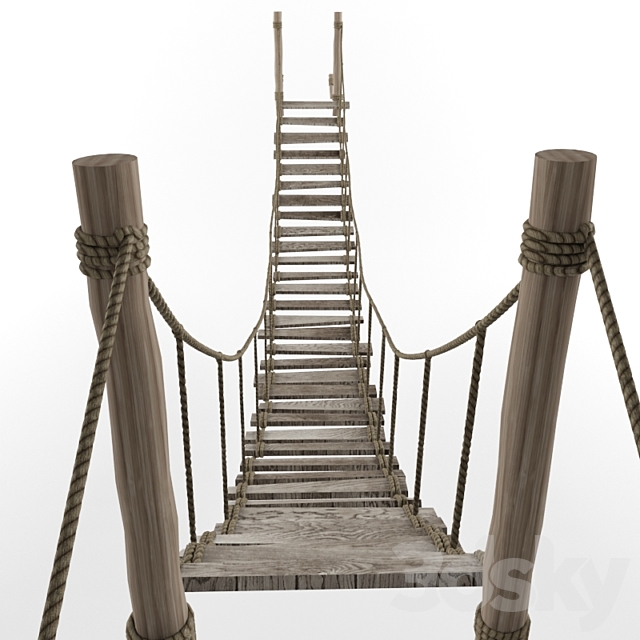 Suspension bridge 3DS Max Model - thumbnail 3