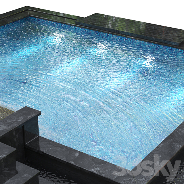 Swimming pool 004 3DS Max Model - thumbnail 4