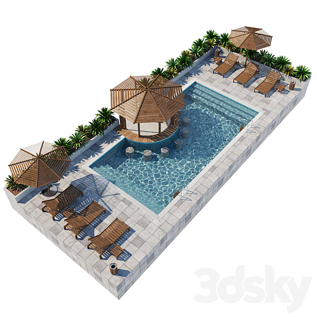 Swimming pool 4 3DS Max Model - thumbnail 2