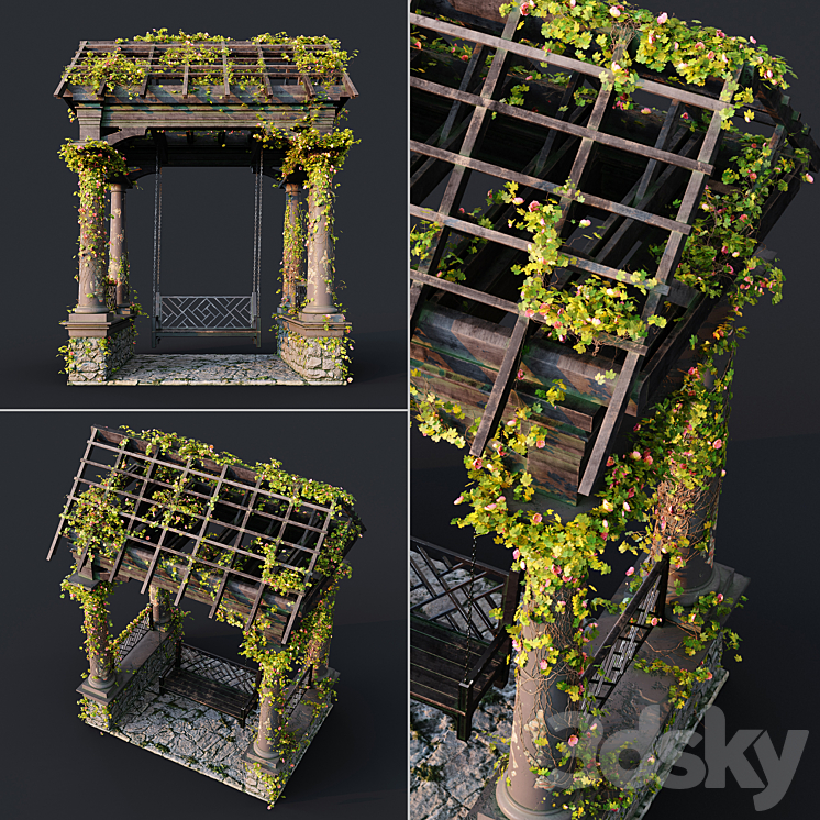 Swing for the garden 3DS Max - thumbnail 2