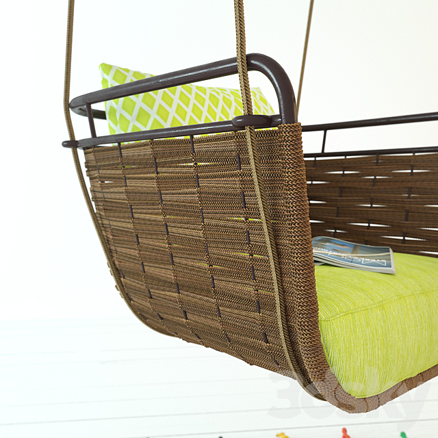 Swing Portofino Roberti Rattan Greenfield 9770; carpet Ikea Tilst 3DS Max Model - thumbnail 3