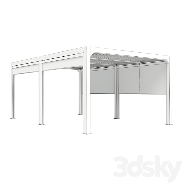 Terrace pergola MARANZA 540cm gray 3DS Max Model - thumbnail 5