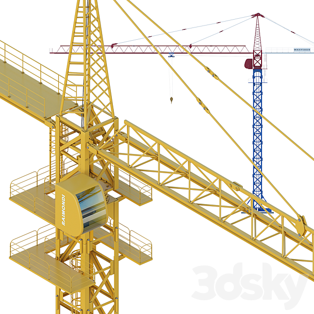 Tower crane 3DS Max Model - thumbnail 2