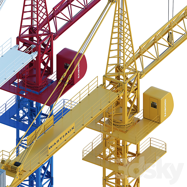 Tower crane 3DS Max Model - thumbnail 3