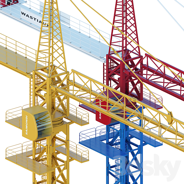 Tower crane 3DS Max Model - thumbnail 4