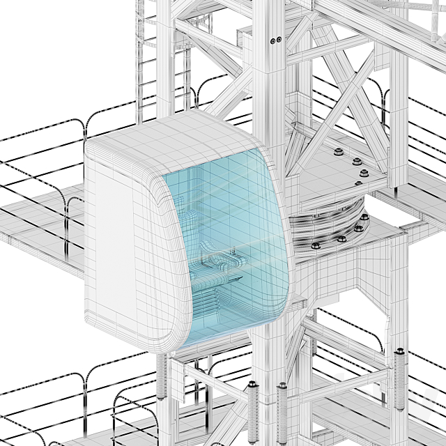 Tower crane 3DS Max Model - thumbnail 5