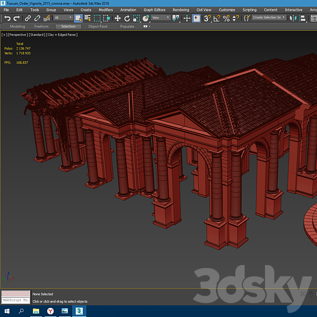 Tuscan Order Vignola Column 3DS Max Model - thumbnail 4