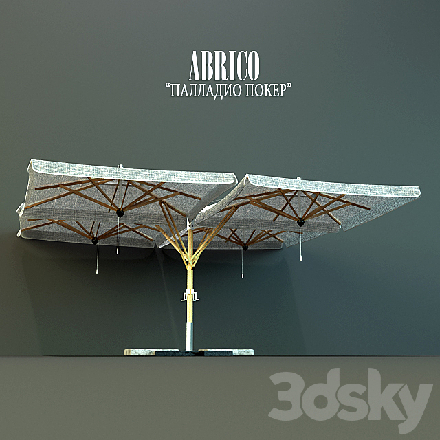 Umbrella Abrico “Palladio Poker.” Cantilever umbrella. 3DS Max Model - thumbnail 2